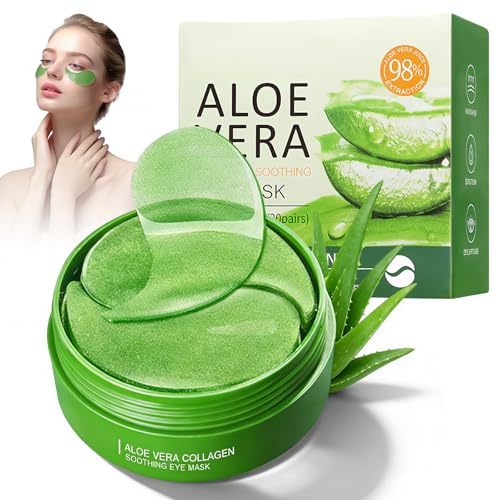 60 Patchs Yeux à L’Aloe Vera Et CollagèNe,Patch Yeux Anti Cernes,Soin Hydratant Et Nourrissant,RéDuire Rides,Fatigue,Et Les Poches,Soin Nourrissant Pour Le Contour Des Yeux,Soins Visage