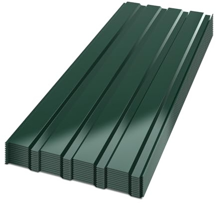 Peviasot Profilblech, 12 Stück Trapezblech, Blech Dachplatten Verzinkt, Dachplatten Wellblechplatten 115cm x 45cm = 6 m², Dachblech Stahl 0,25mm, für Carport, Gartenhaus, Dach, Grün
