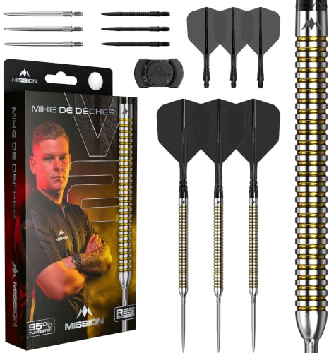 Mission Mike De Decker R2.5 V2 90% Tungsten Steel Tip Darts Set. (24.0, Grams)