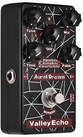 Domary Echo Guitar Effects Pedal Echo Delay Pedal Guitar Stompbox 3 Modes Digital Analog QuadTap True Bypass med Tone Delay Time Feedback för Elgitarr