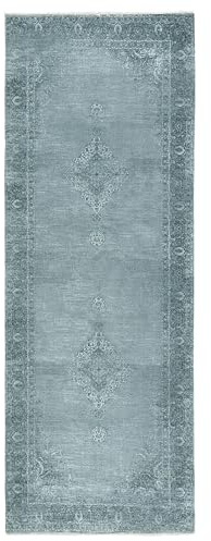 Kelim Vintage Teppich Wohnzimmer Silber 80 X 195 cm - Moderner Kurzflor Teppich - Super Soft