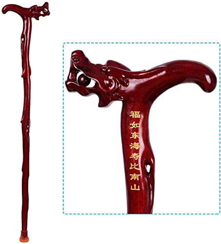 Canne en Bois Robinet bâton de Marche séquoia Vieil Homme béquilles Sculpture sur Bois Cadeaux d'anniversaire bâtons Cannes en Bois pour Hommes et Femmes