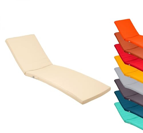Linxor - Coussin déhoussable pour Bain de Soleil, transat - 183 x 60 cm - Plusieurs Coloris