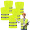 LEEPAT 5 Pack Hi Jackets,High Visibility Reflective Safety Vest Anti-mold Waistcoats Jacket For Traffic Work, Running