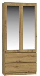 Oggi Lugo 90 cm Eiche Garderobenschrank - Massivholz Tür mit Holzoptik - Eichezentrum Home Schrank - Pflegetipps & Recycelbar