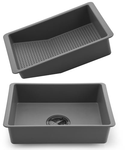 Nicmondo,2-in-1 Kitchen Sink Dish Basin Set,With Filter Drain Stopper