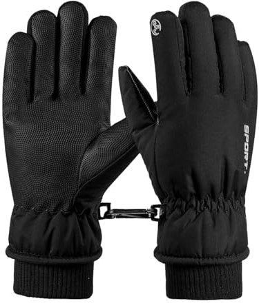 KEYRI WinddichteTouchscreenhandschuhe Damen Herren Sport Handschuhe rutschfeste Thermohandschuhe Wasserdicht Outdoor Thermo Handschuhe Laufen geeiget Unisex Einheitsgröße (Schwarz, Einheitsgröße)