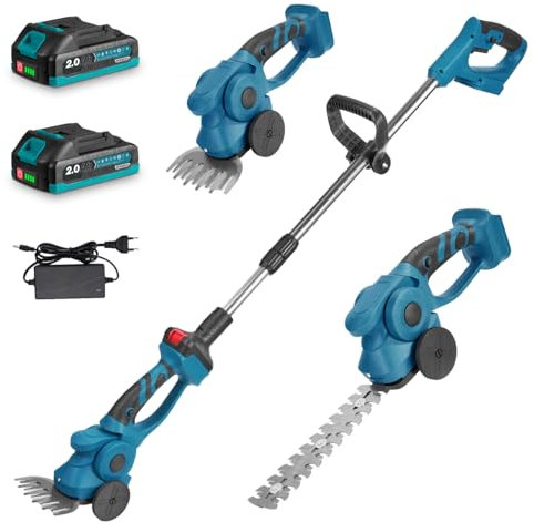 Yofidra Coupe Bordure sans Fil, Manche Long Télescopique Détachable | Taille haie Batterie Cisaille de Jardin Cisailles à Gazon Coupe Bordure Batterie