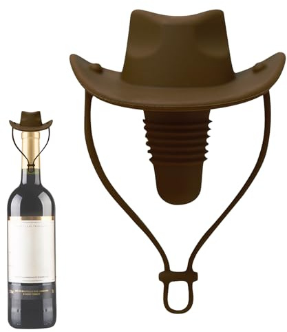 Cowboyhut Weinflaschenverschluss, hutförmige Weinverschlüsse, lustiger Cowboyhut Champagnerflasche Silikonkappendichtung, wiederverwendbare Flaschenverschlüsse Neuheit Küchenhelfer Weinzubehör