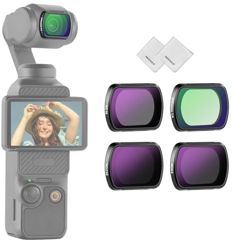 NEEWER Magnetic ND Filter Set Compatible with DJI Osmo Pocket 3 / Pocket 4 / Xtra Muse, 4 Pack HD ND16 ND64 ND256 Black Diffusion 1/4 Action Camera Filter Accessories