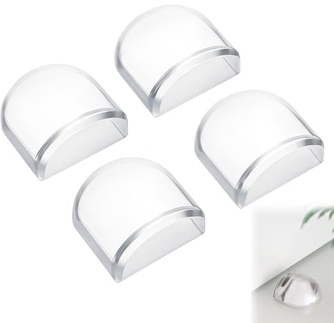 4 PCS Arrêts De Portes,Butée De Porte Adhésive Transparente,Butoir De Porte Au Sol Et Mural, Stop Porte Sans Percer, Anti Claquement Porte, Protection Murs Et Portes, Installation Facile Et Durable