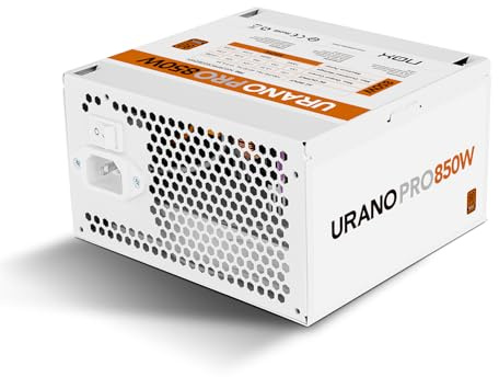 NOX Xtreme Products URANO Pro 850 W 80 Plus White Bronze – Fuente de Alimentación ATX con Ventilador Silencioso 120 mm PWM, Protección Integral (OVP, UVP, OPP, SCP, OTP), PFC Activo, Cables Planos
