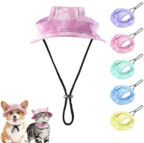Solhatt och mössa för hundar, basebolmössa för hundar, sommarhatt, hatt för hundar och katter, med 2 hål, hatt för hundar med solskydd för S/M/L (rosa, M)