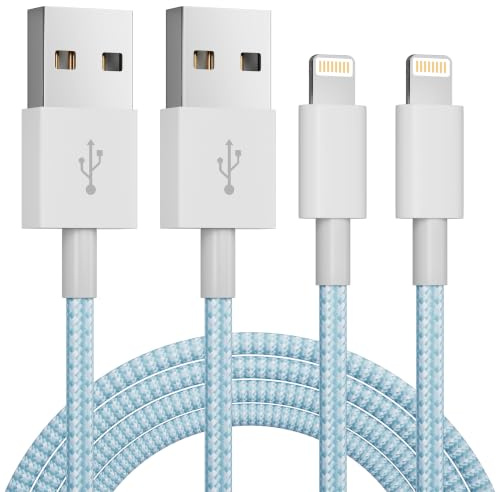 2Pack 1M iPhone Charger Cable[Apple MFi Certified] Braided Lightning Cable | USB iphone Charging Cord for iPhone 14/14Pro/14Pro Max/13/12/11 Pro Max XS XR X 8 7 6 Plus 5, iPad and iPod