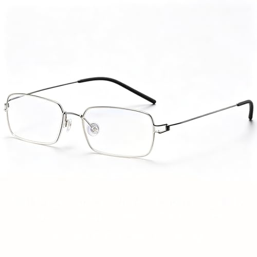 Ultralätta glasögonbågar Skruvlösa glasögon for dator Receptfria glasögon Pure Titanium Glasögon Läsglasögon(Schwarz)