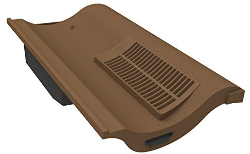 Manthorpe Single Pantile Roof Tile Vent with Pipe Adaptor to Fit Marley Anglia, Redland Fenland, Sandtoft Shire, Brown Textured Finish