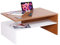 RICOO Kleiner Tisch 90 x 60 x 42 cm Holz Hell Weiß und Eiche Rustikal Braun WM080-W-ER,Fernseher TV Wohnzimmertisch Couchtisch mit Stauraum