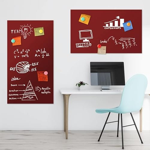 Magnetfolien DIN A4 | Haftgrund für Magnete | Magnettafel selbstklebend | Ferrofolie | beschreibbar, abwischbar, magnetisch | 21x29,7cm (Rot)