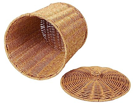 Zerodeko Geflochtener Korb Mit Deckel 11.42 Zoll Vielseitiger Aufbewahrungskorb Für Schmutzige Wäsche Und Kleinigkeiten in Küche Bad Und Wohnzimmer