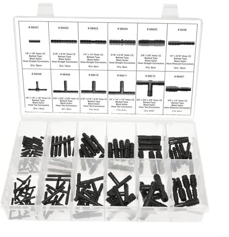 Set di 113 robusti connettori per tubo flessibile auto, connettori rapidi per tubi a spruzzo d'acqua, raccordo a T, combinazione con fibbia dritta