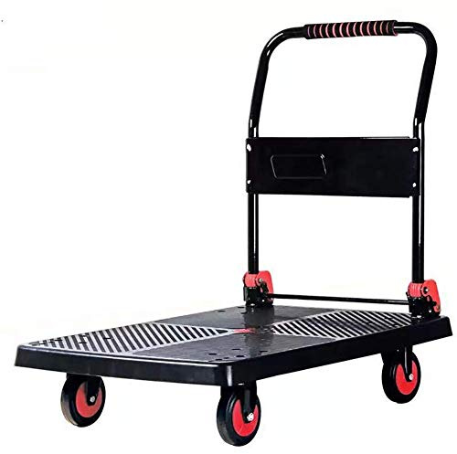 Dntum Steel Foldable Duty Sack Truck with Anti Puncture Rubber Wheels and 90 kg Capacity Collapsable Trolley for Sack Trolley (Style #5)