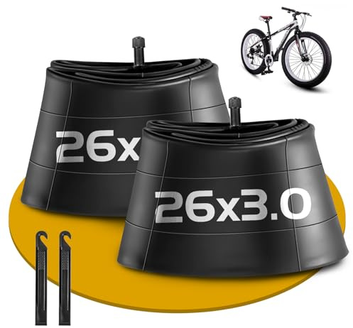 2-pack 26 tums slang AV32 mm ventil, 26 x 3,0 punkteringssäkra cykelslangar kompatibla 26 tums elcykel/mountainbike