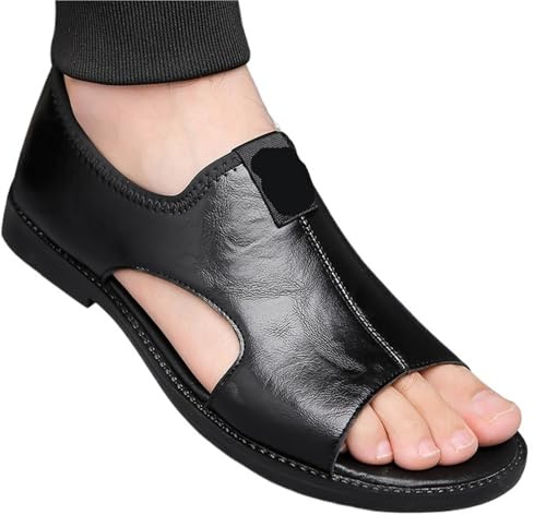 Sandales Homme Cuir Sandales for hommes, chaussures décontractées, chaussures d'extérieur en cuir, pantoufles tendance for hommes, chaussures de plage confortables, sandales plates for hommes de Sport