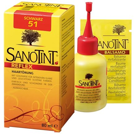 Sanotint – Reflex hårtoning nr 51 svart – 1 x 80 ml – med guldhirs och örtextrakt