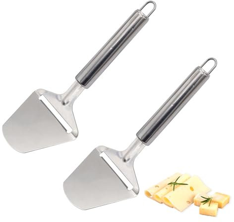2 Pcs Cheese Slicer,Cheeses Cutter Stainless Steel Cutters with Handle Knife Slicers Handheld Multi-Purpose Shaver Single Slice Tool Sturdy Manual Commercial Cutte Multi Function,for Block Cheese's