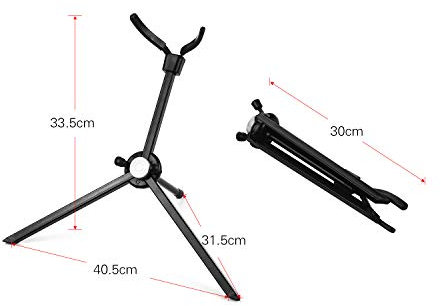 Brrnoo Saxophonständer, Edelstahl Faltbarer Saxophon -Bodenhalter Alt Sax Stand Trompetenständer mit Tragetasche für Tragbare Tenorsaxophonständer
