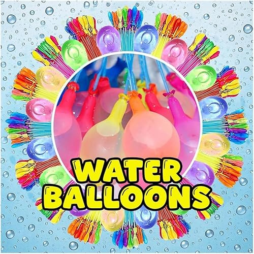 1 Pack Water Balloons – 111 Pieces Quick-Fill Assorted Water Bombs with Hose Nozzle – Fun Summer Toy for Kids, Garden, Pool Parties & Outdoor Games By ASPIRE UK