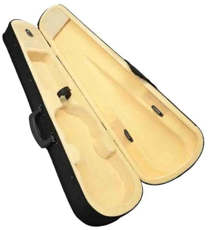 Étui Pour Violon En Velours Noir Avec Doublure Beige Adapté Au Modèle Triangulaire De Taille 4/4 Accessoires Violon