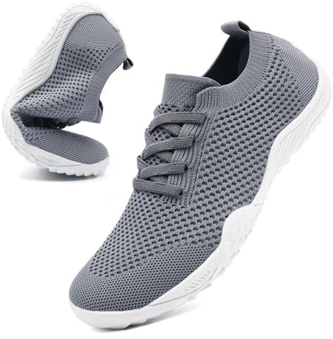 Barefoot Shoes Womens Gym Trainers Slip on Trainers Light Grey Size 6