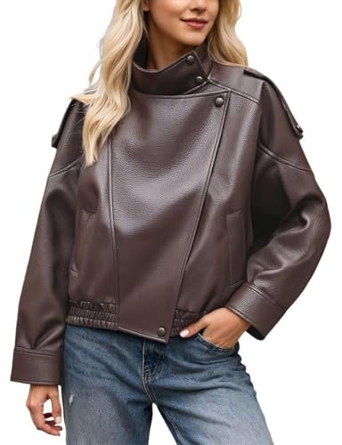 Giacca In Pelle Donna Giacca Di Pelle Donna Nera Giubbotto Primaverile Curvy Bomber Giacche Estive Da Chiodo Giubbino Leggero Cappotto Estivo Oversize Primaverili Leggera Autunnali Xl Nero Giacchetto