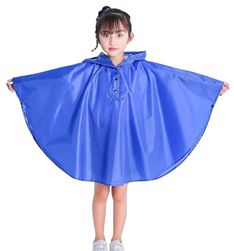 Gaga city Poncho de Lluvia,Capucha Lluvia para Niños Bebes Capucha Lluvia para Niños Bebes Ligero Respirable Portatíl Azul/S