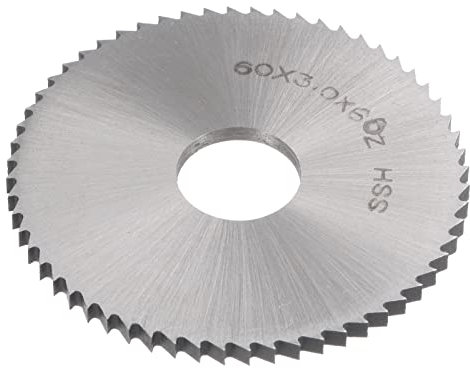 sourcing map Lame de Scie Circulaire 60mm (2-3/8) Diamètre 3mm Épais 60 Dent, 6542 Haute Vitesse Acier (HSS) Fraise avec 16mm Arbre pour Bois PVC Aluminium Coupage