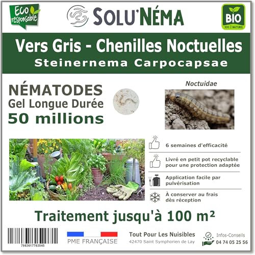 SOLUNEMA - Nématodes contre les vers gris - chenilles noctuelles - 50 Millions Longue Durée