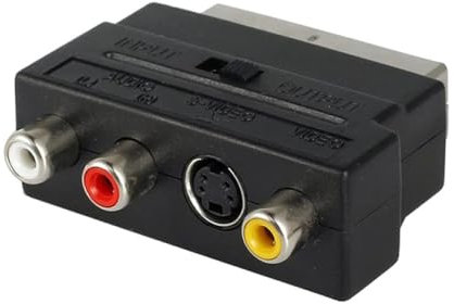 tooloflife Adaptateur péritel 20 broches mâle vers 3 RCA femelle et adaptateur S-Vidéo, connecteur commutable avec interrupteur entrée/sortie pour DVD vidéo