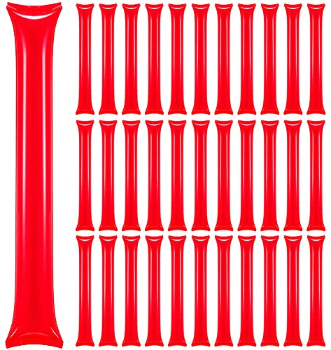 Lovecheer 50PCS Red Thunder Sticks Noise Makers Inflatable Claps