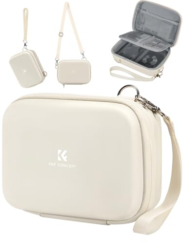 K&F Concept Digital Camera Case, Waterproof & Protective Small Camera Bag, Lightweight Camera Sling Bag with 2 Carrying Ways (White)