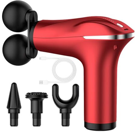 Outil De Massage Corporel – Masseur Musculaire Portable, Pistolet De Massage Musculaire À Percussion | Appareil De Massage Musculaire Des Tissus Profonds À Vibration Électrique À Double Tête, Pistolet