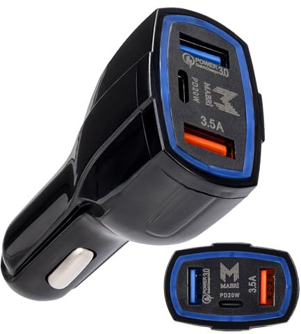 Caricatore Auto Accendisigari USB C 48W con Ricarica Rapida, Caricabatteria Auto per Cellulare 12V Smartphone in Viaggio