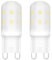 FYHART Lampadine LED G9, lampadine LED con attacco bipolare G9 da 2 W, 200 LM, CA 220 V-240 V, non dimmerabili [Classe energetica E] (Bianco caldo, 2 confezioni)