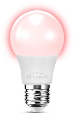 KILOMVIK® Luz Roja Nocturna Melatonina - Bombilla LED – E27 – 9W Bajo Consumo – Sin Luz Azul – Flicker Free – Ideal para Dormir, Lampara Lectura, Bebés, Rutina de Noche y Bienestar Visual