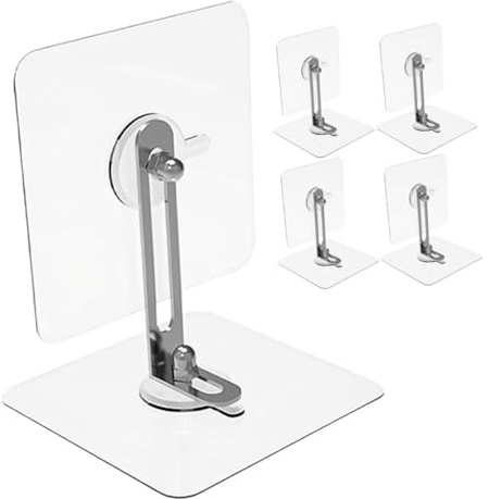 FUNOMOCYA Anclajes de Seguridad para Muebles de Acrílico y Acero Inoxidable, 5 Juegos Antivuelco para Armarios y Gabinetes, Protección Segura para Bebés Hogar