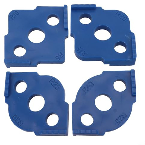 Filteilect Gabarit de travail du bois pour bords arrondis, gabarits de rayon avec guide de routage d'angle R5-R40, planche de positionnement rapide pour fraise à défoncer, compatible avec table en