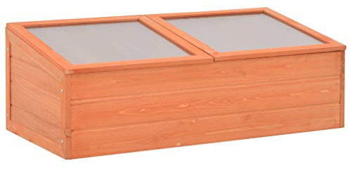Serre de Jardin en Bois, Serre Châssis Carré Potager Bois 100x50x34 cm