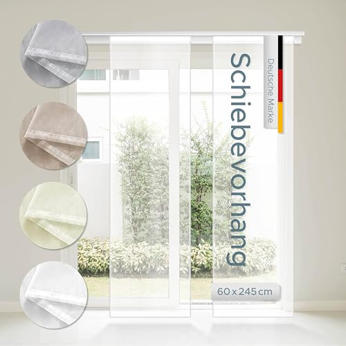 Rapid Teck Schiebevorhang Schiebegardine Weiß Transparent 60cm x 245cm Flächenvorhang Gardine
