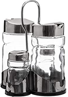 Set huile/vinaigre/poivre/sel verre - Sg secret de gourmet