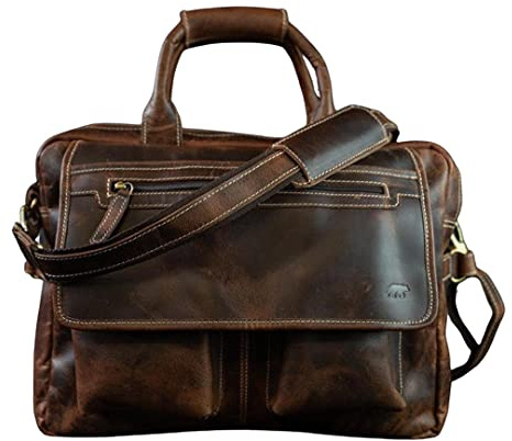 Buffalo Leather Pilot Bag (Dark Walnut)